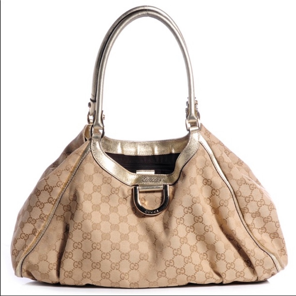 Gucci Monogram Large (D Ring) hobo bag.
